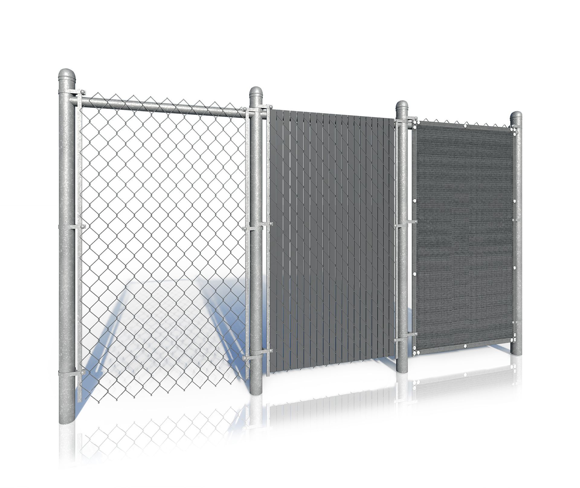 A 3d model of a metal fence on a white background.