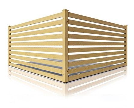 A 3d rendering of a wooden fence on a white background