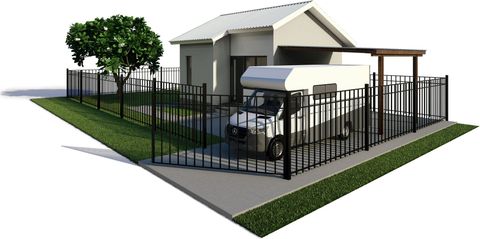 A house with a fence around it and a car parked in front of it.