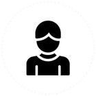 A black and white icon of a man wearing a mask.