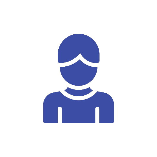 A blue icon of a man with a mask on his face.