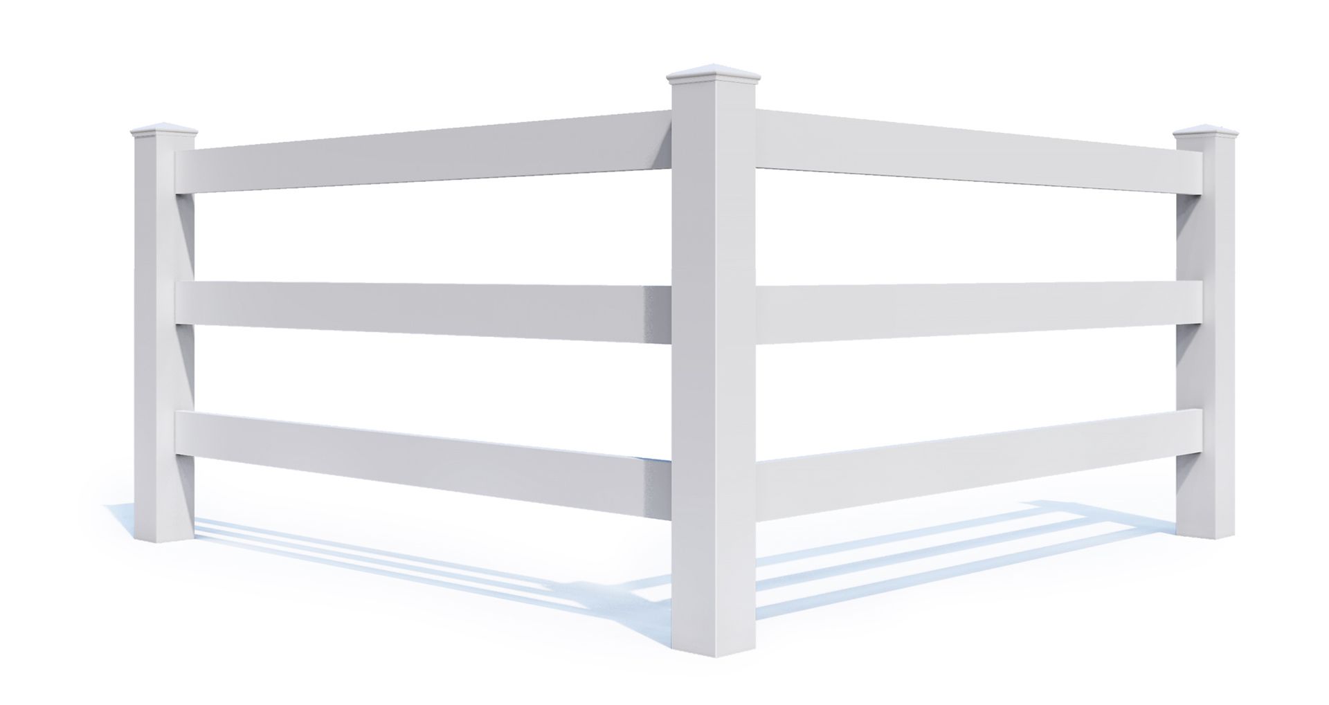 A 3d model of a black metal fence on a white background.