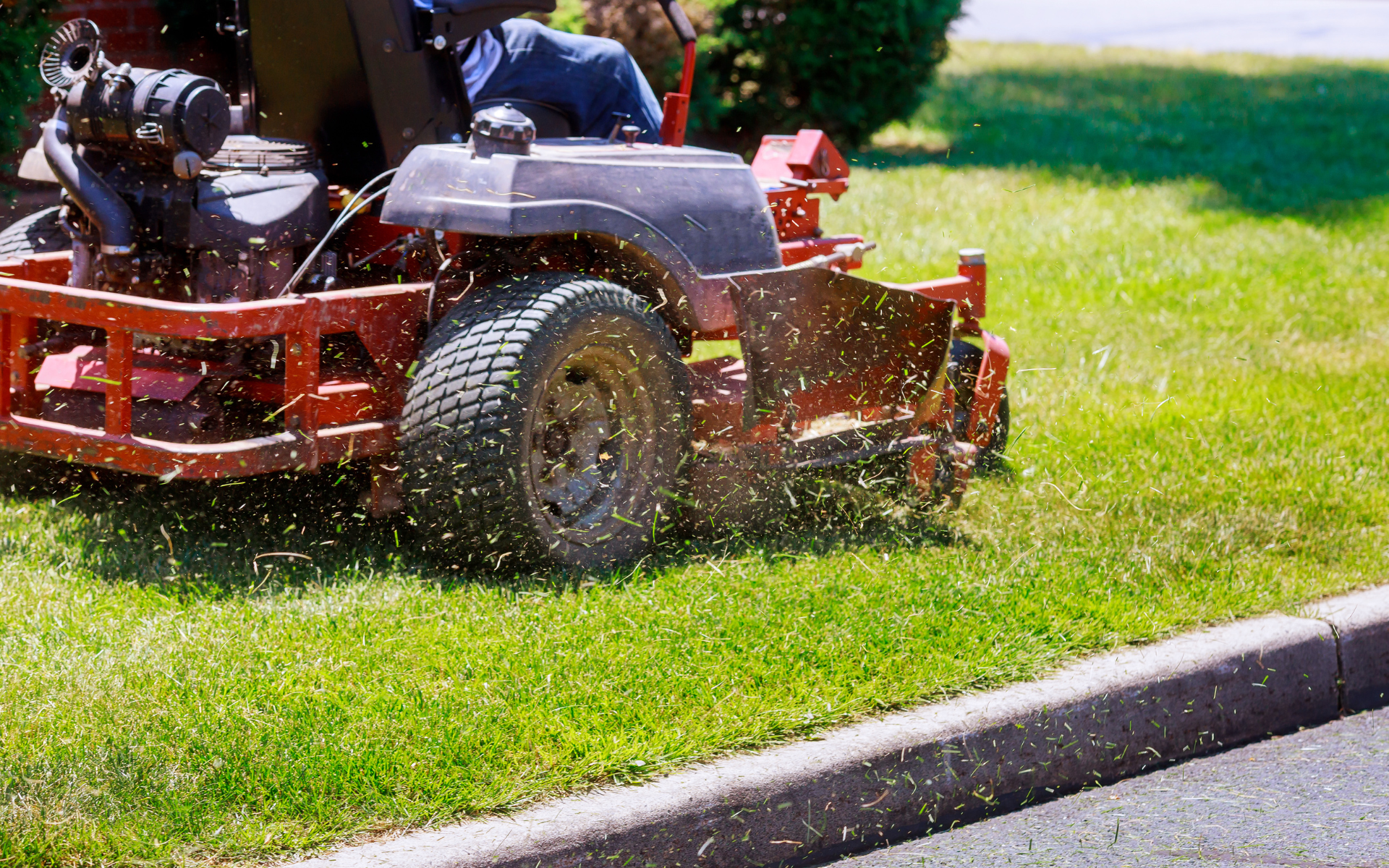 Commercial Zero-Turn Mower mowing a lawn