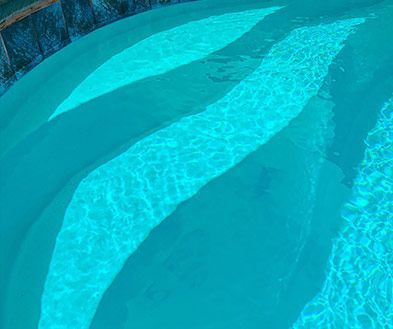 Wide shot of the Reef Blue Pool Color. 
