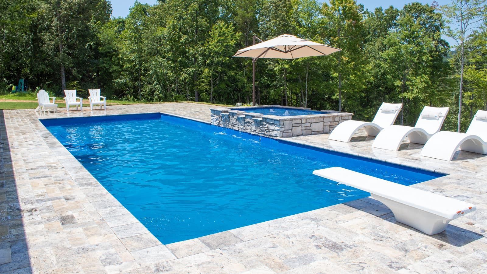 The Celebration Pool Range in Ocean Blue Pool Color by Poor Boy