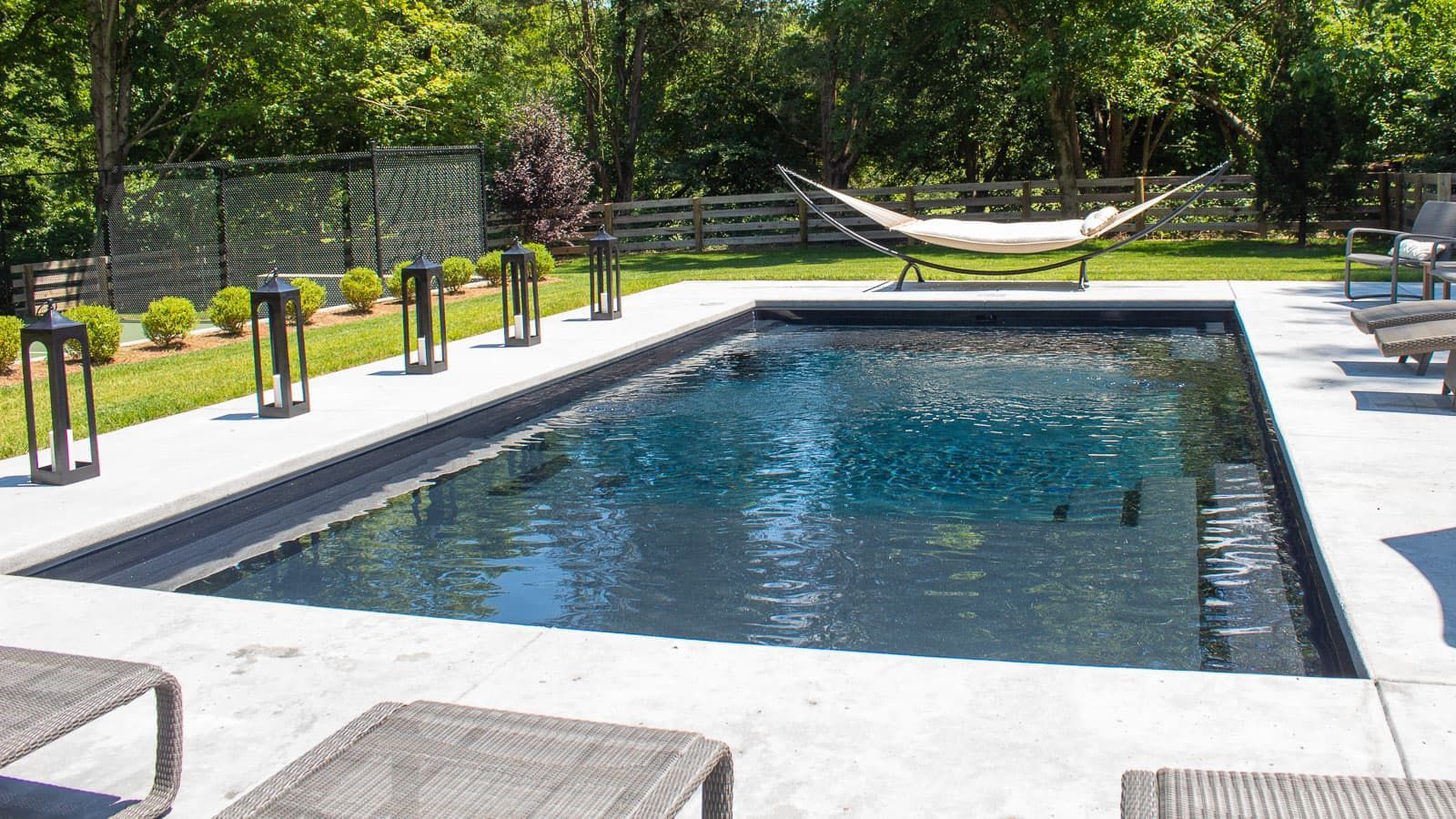 The Illusion Pool Layout in Volcanic Black Pool Color