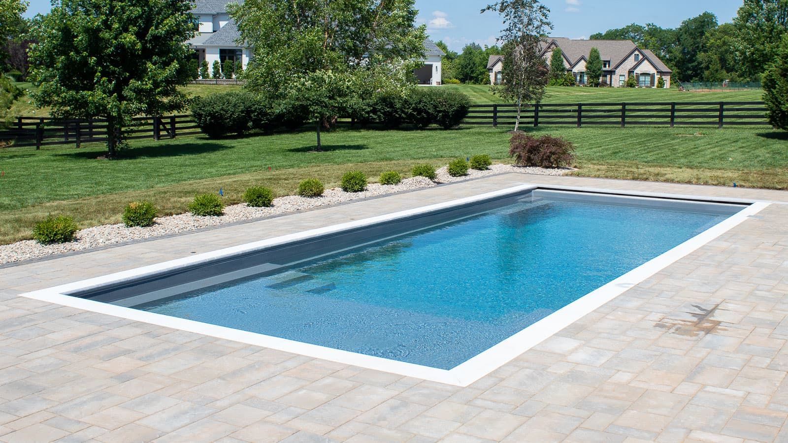 The Vision Pool Range with gorgeous hardscape surrounding it. 