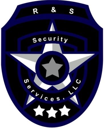 Shield-shaped logo, blue and black, with a star and text 