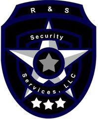 Shield-shaped logo, blue and black, with a star and text 