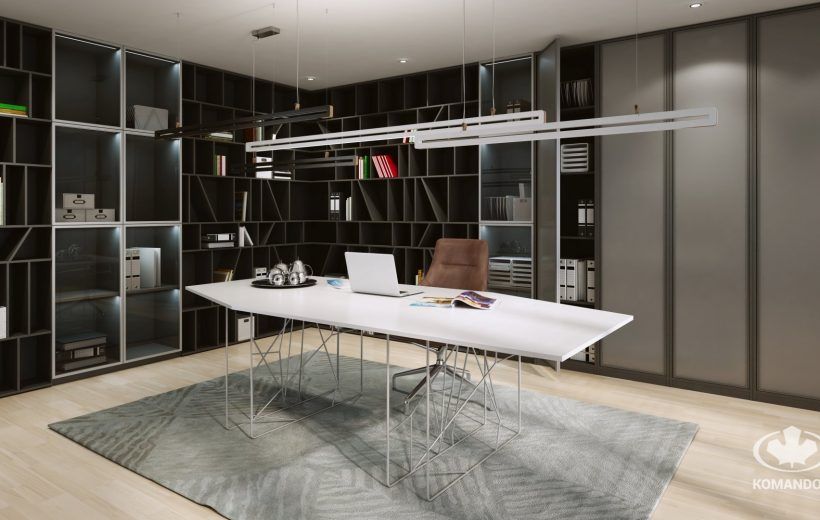 Pelēks drēbju skapis ar salokāmām durvīm