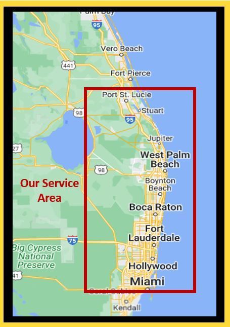 Service Area Map - Coral Springs, FL - Wise Home Inspections