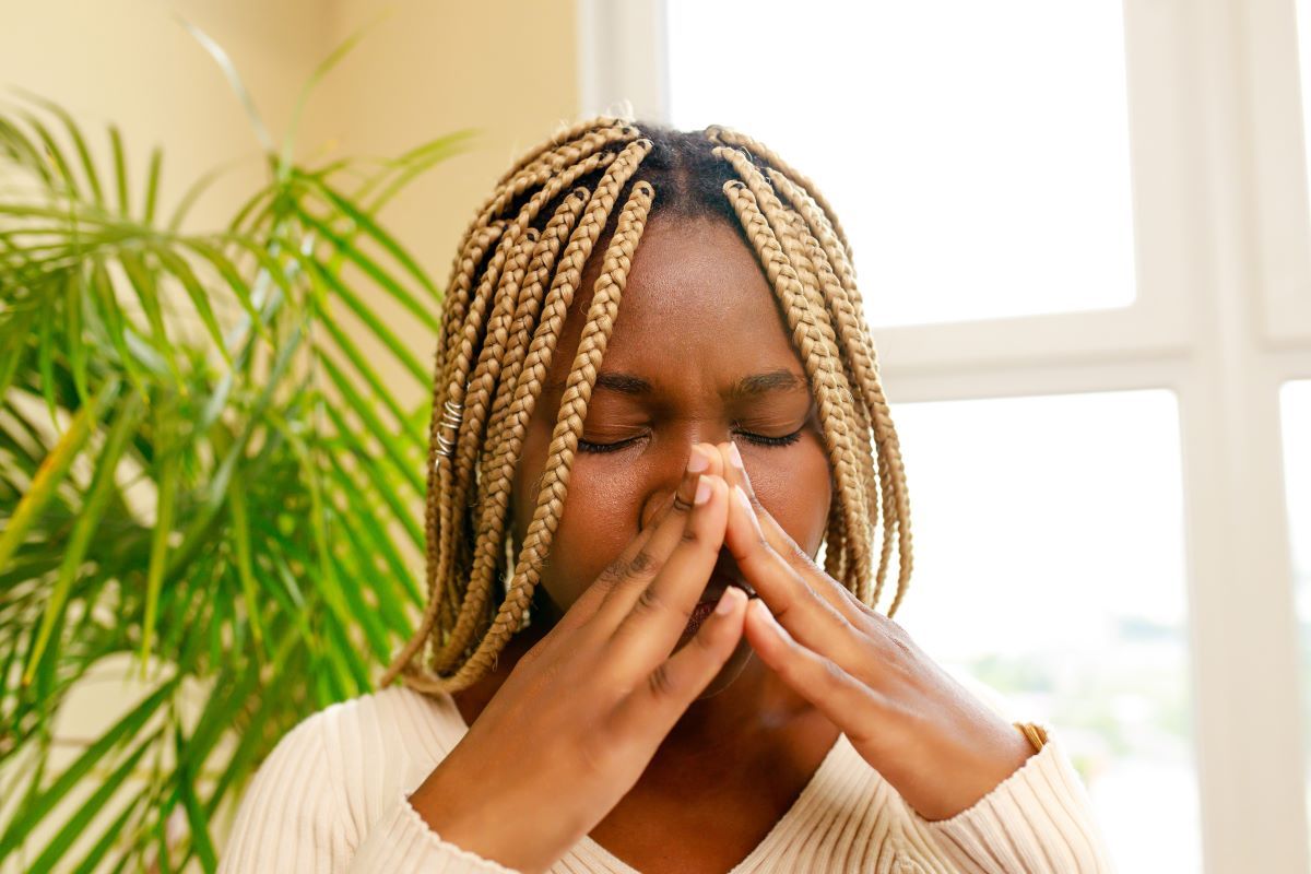 Woman with dry nose