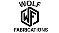 Logo for Wolf Fabrications: black text "WOLF" above a hexagon containing "WF," and below "FABRICATIONS."