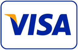 A blue and yellow visa logo on a white background