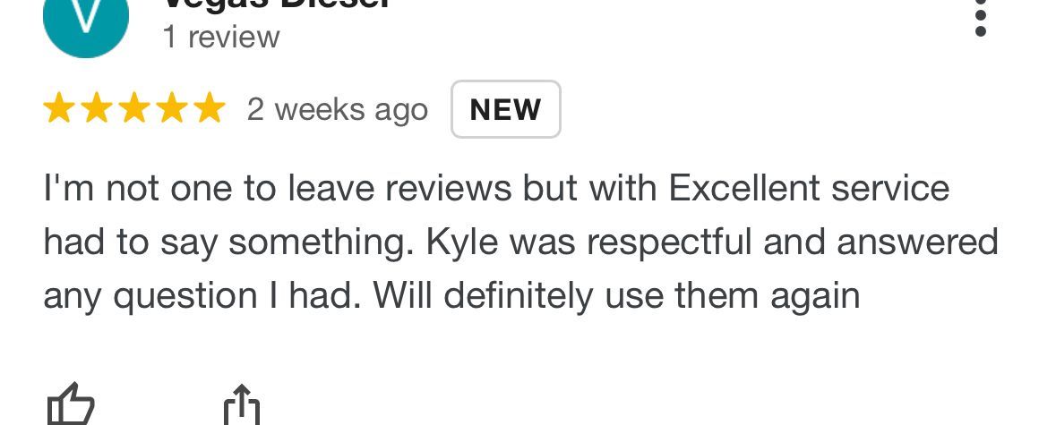 A review on a website that says i 'm not one to leave reviews but with excellent service had to say something.