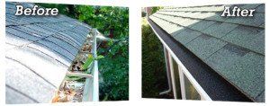 Before and after installing Flo-Free gutter guards