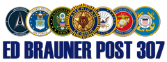 The logo for the american legion has a gold star in the center
