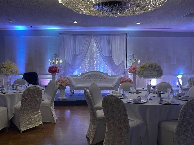 reception with mood lighting
