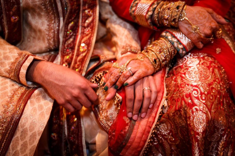 Indian bride and groom