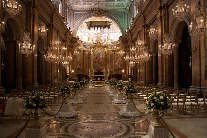 Church wedding upscale decor