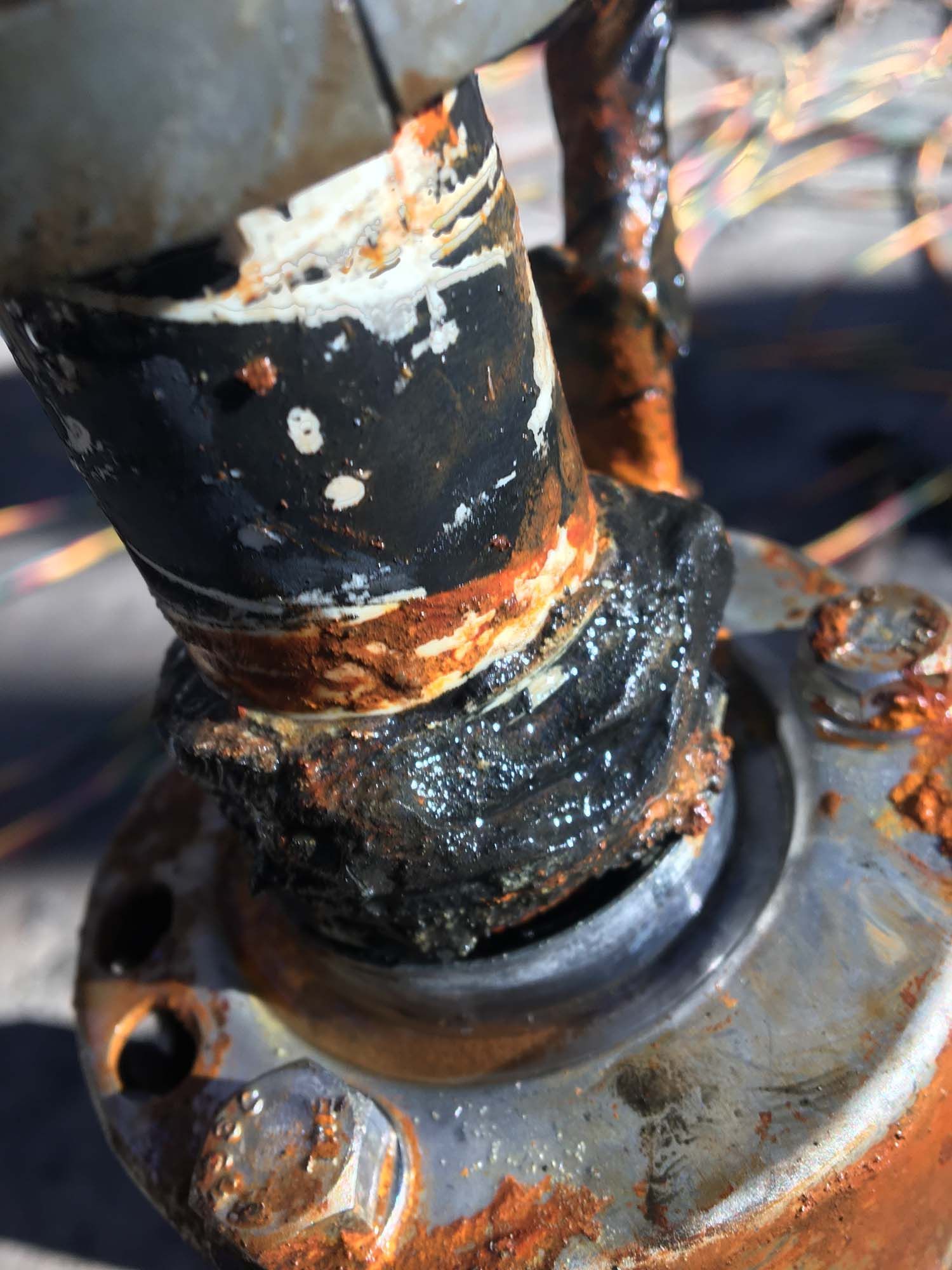 A solitary fire hydrant is positioned in the center of a charred building, symbolizing the impact of a recent fire.
