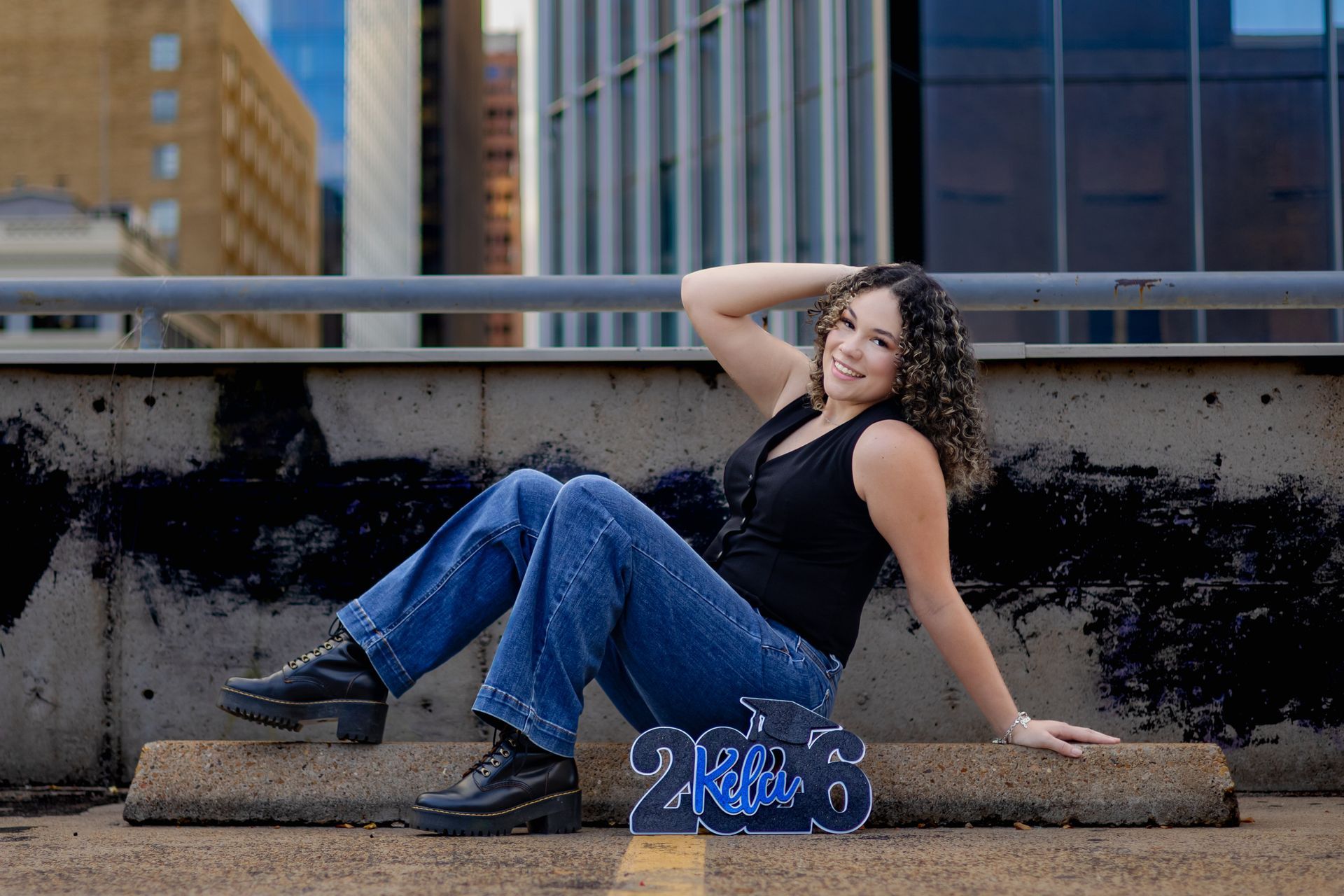 senior portrait outdoors natural light Houston TX