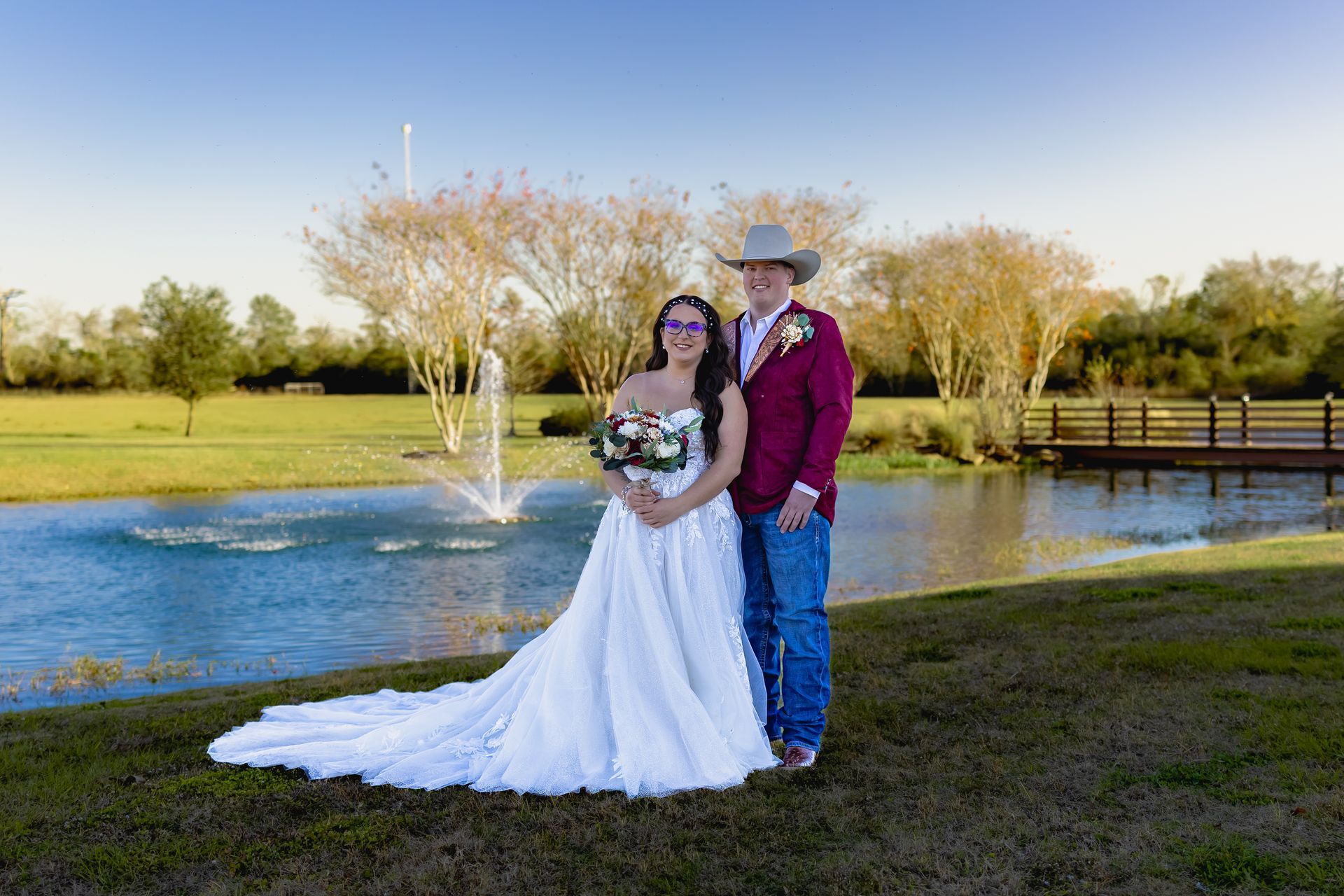 Bride and groom portraits at The Vintage Ridge in Hempstead, Tx