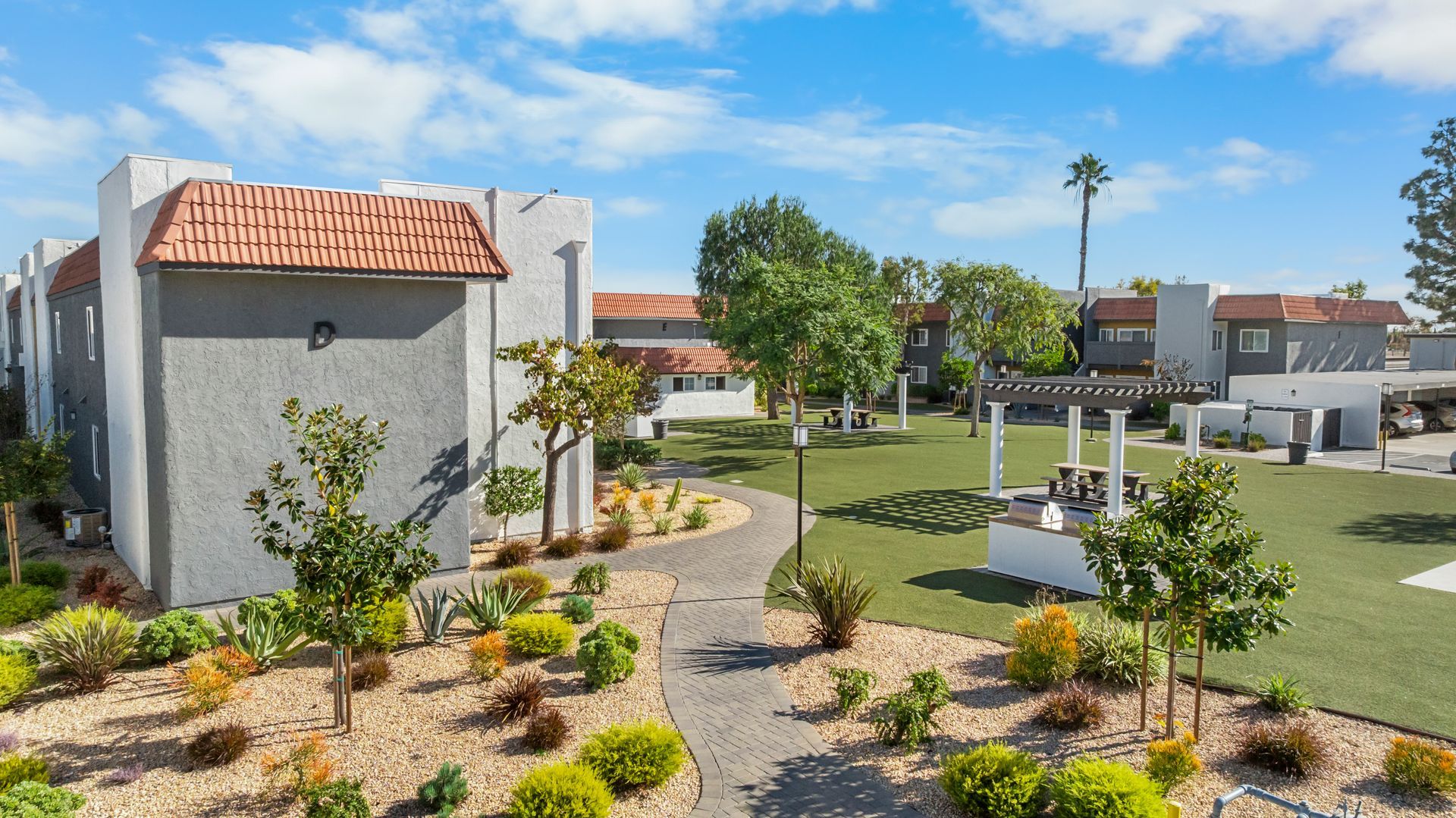 grass field and landscaping