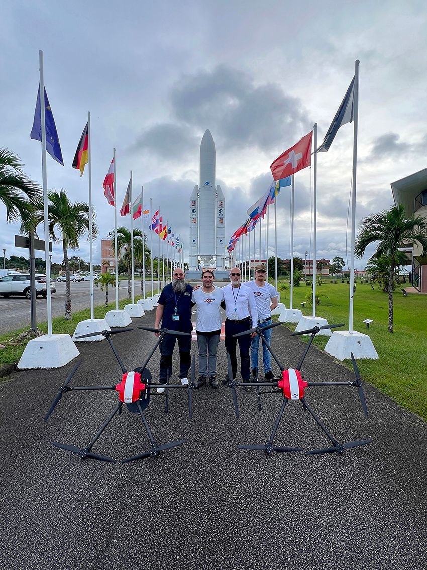 Formation nettoyage par drone sur le Centre Spatial Guyanais - CNES. 