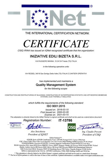 Certificazione ISO 9001:2008 dell'impresa edile