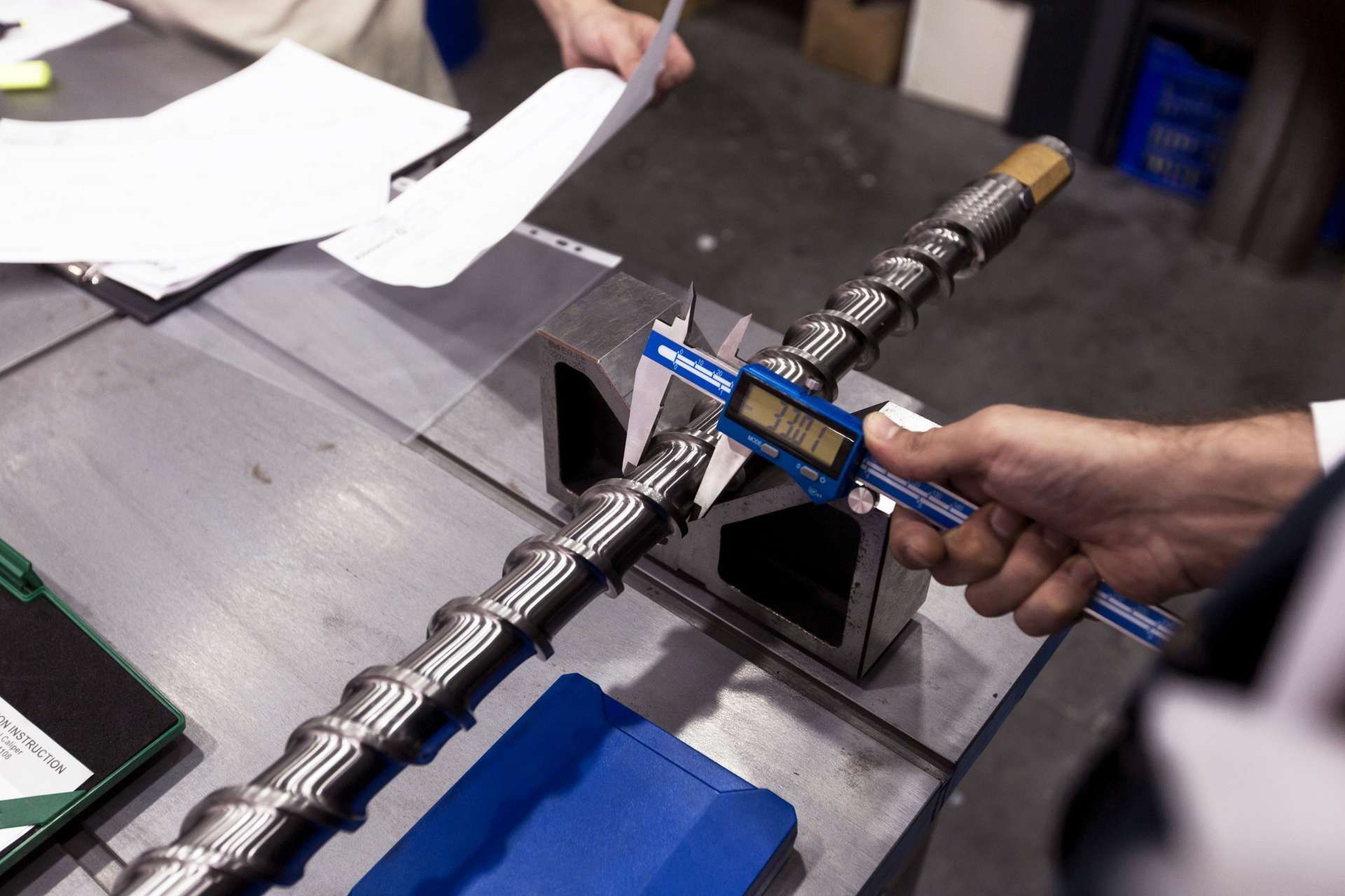 Industrial Screw And Barrel being repaired