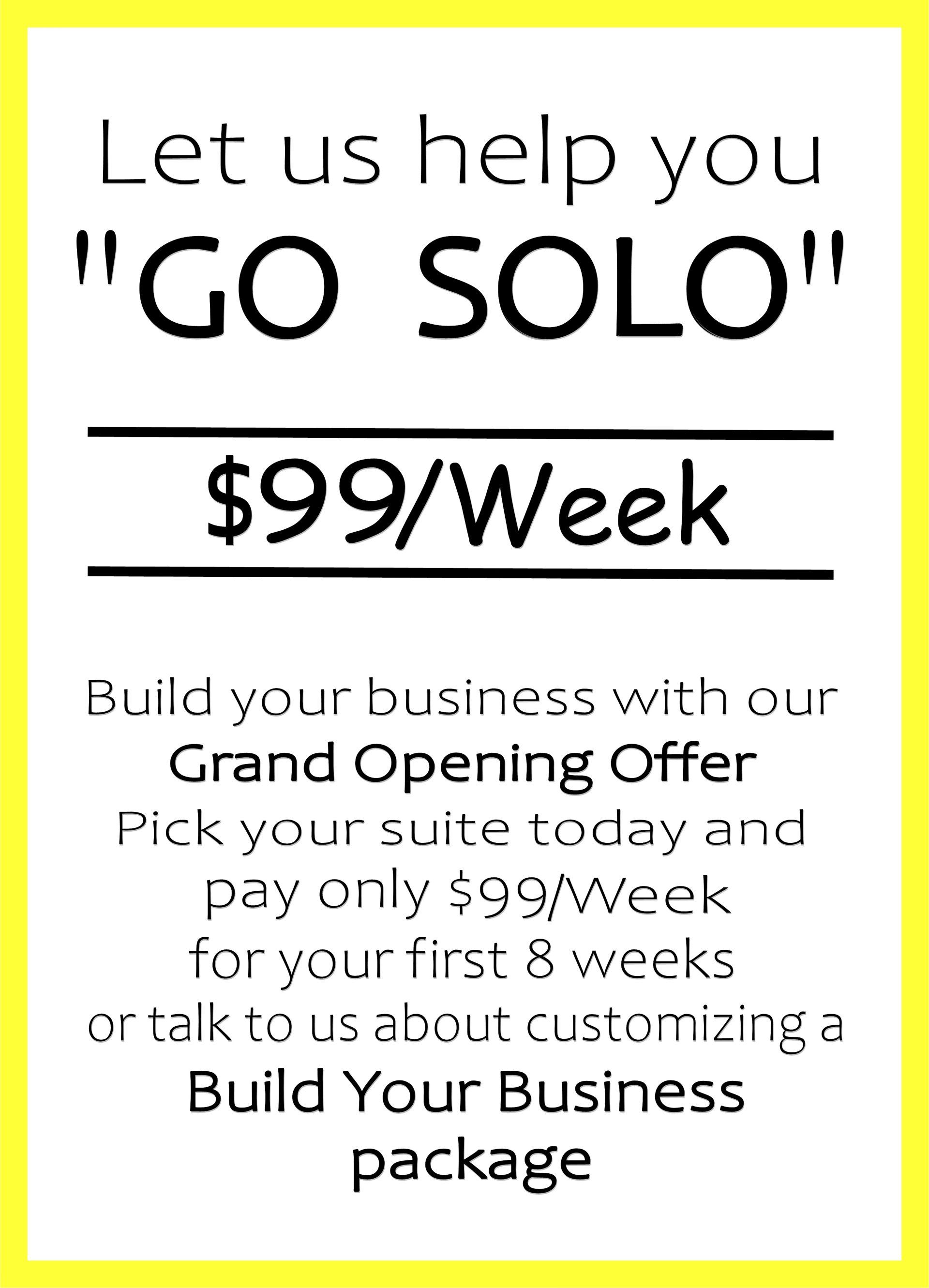 A sign that says `` let us help you go solo ''.