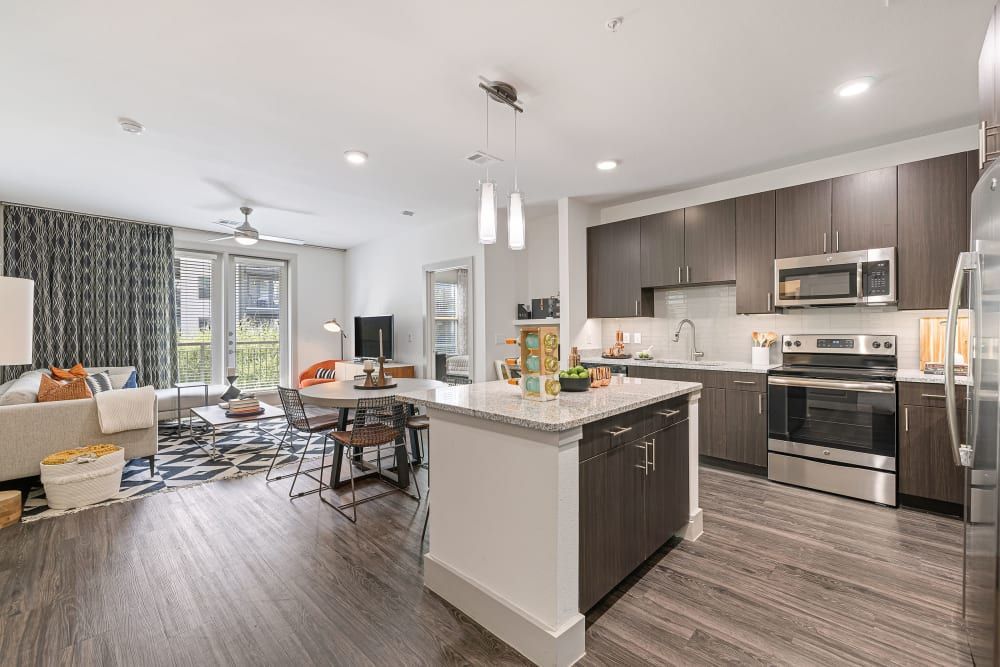 Open Concept Floor Plan with Modern Finishes  at The Nash Apartment Homes in Dallas, TX