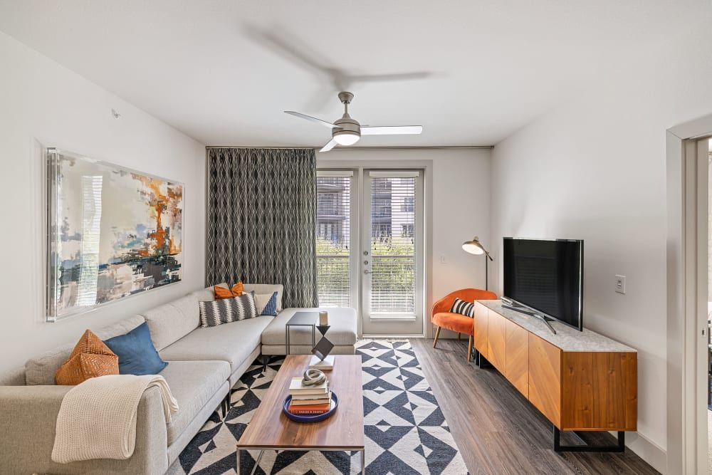 Spacious Living Room at The Nash Apartment Homes in Dallas, TX
