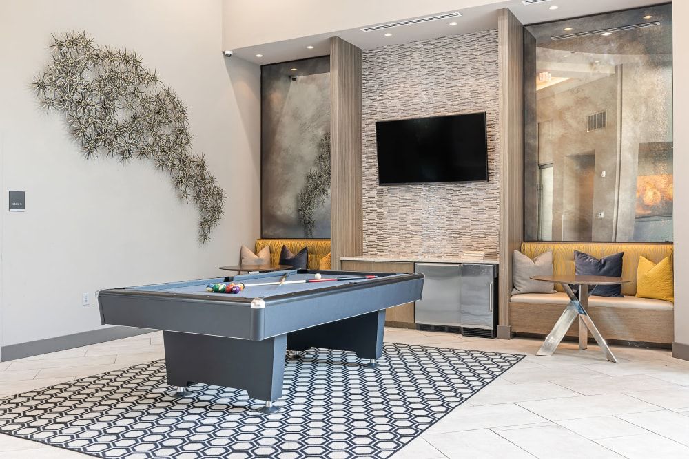 Pool Table in the Resident Lounge at The Nash Apartment Homes in Dallas, TX