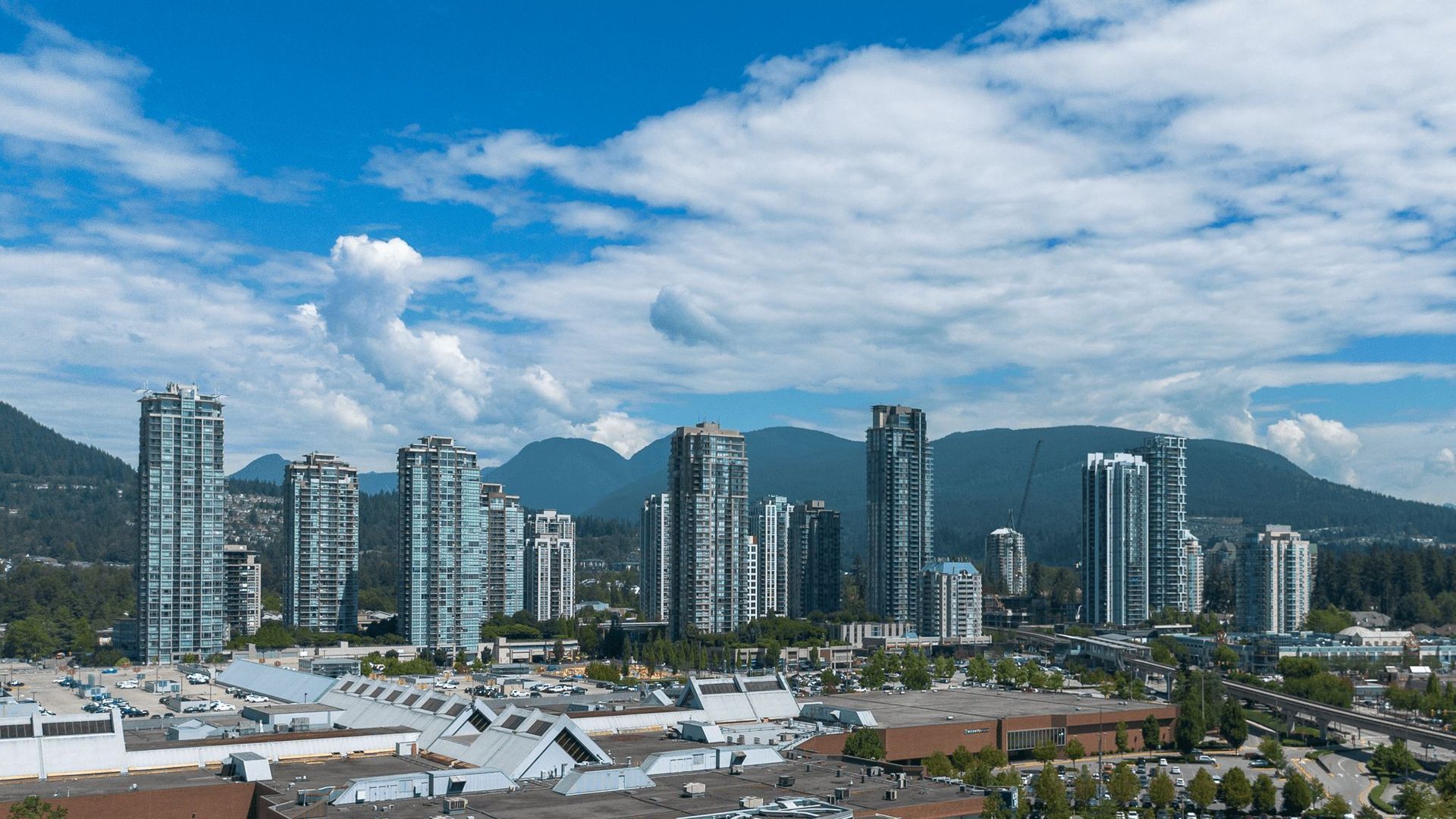 Coquitlam BC city and mountains
