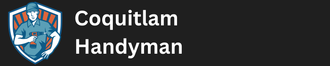 Logo of Coquitlam Handyman; a handyman with a tool in a blue and white badge.