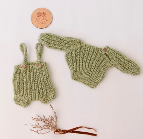 Conjunto Mallita & Pullover Verde Seco