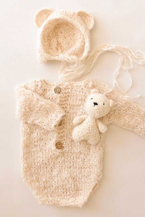 Body Tejido con capota Osito + Amigurumi