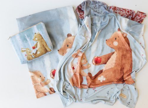 Set 2 Mantas y Neceser Oso azul