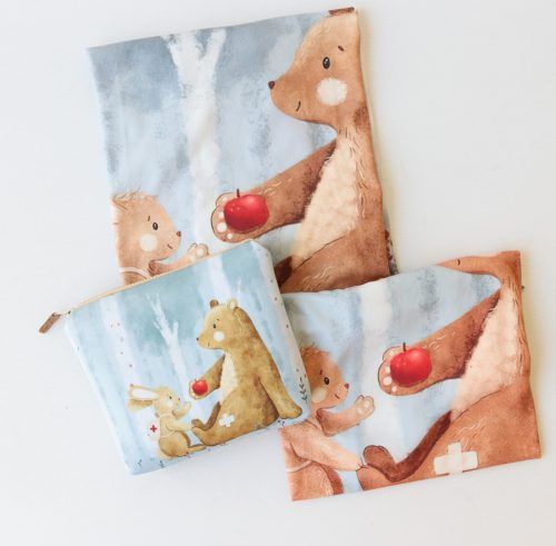 Set 2 Mantas y Neceser Oso azul