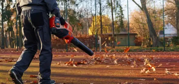 Fall cleanup and leaf removal services in New Jersey clearing heavy leaf buildup and preparing properties for winter