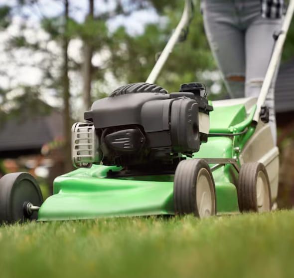 Lawn care service including edging, trimming, and blowing off surfaces for a clean and polished property appearance