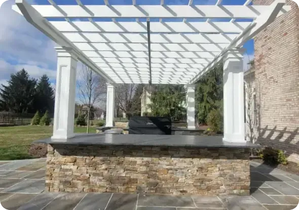 Map style visual showing landscaping service areas across multiple counties in New Jersey