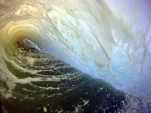 A close up of a wave in the ocean