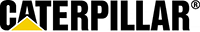 Caterpillar logo, black text with a yellow triangle and a registered trademark symbol.