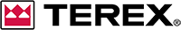 Terex logo with a red and white crown icon on the left and black text on the right.