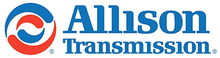Allison Transmission logo: blue and red swirl within a blue circle, with