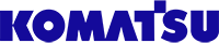 The Komatsu logo in blue.