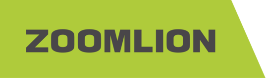 Zoomlion logo in dark gray text on a lime green background.